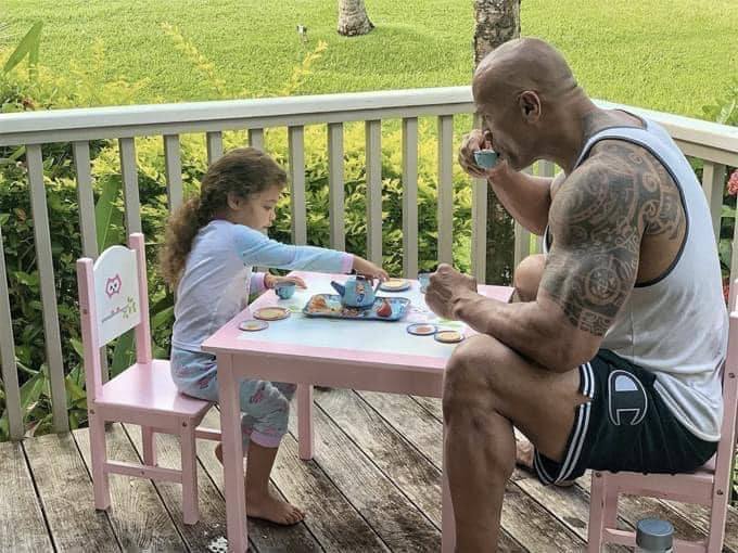 No matter how busy he is, “muscle hero” Dwayne Johnson always makes time for his wife and children