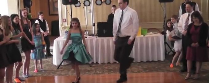 Heartwarming Moment: Girl Invites Awkward Dad To Dance, Then He Steals The Show