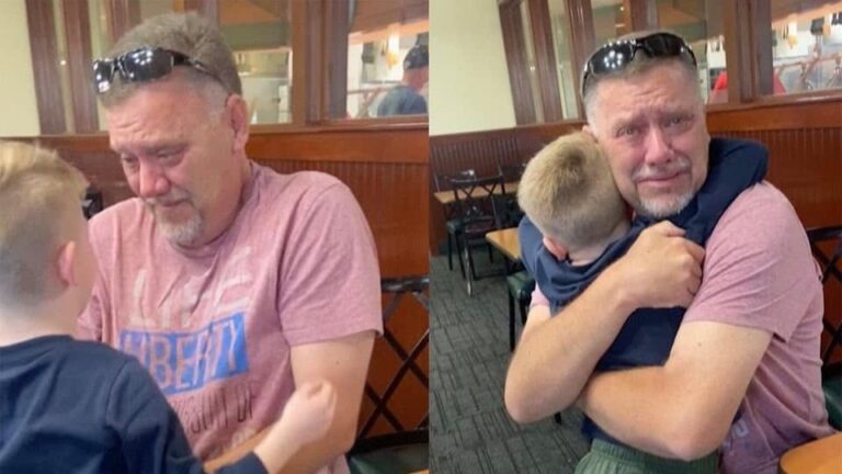 Grandpa begins to sob in the middle of a restaurant because of a heartbreaking reason