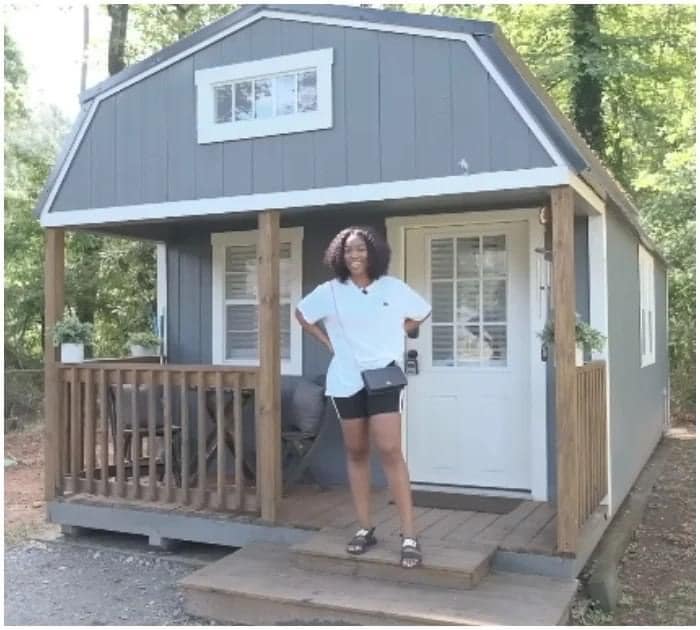 Woman turns shed into gorgeous tiny home & brings cameras inside to show how she makes it work