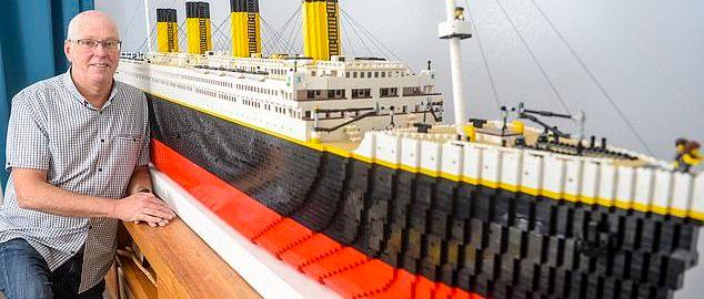 An old man made a model of the Titanic out of 40,000 Legos