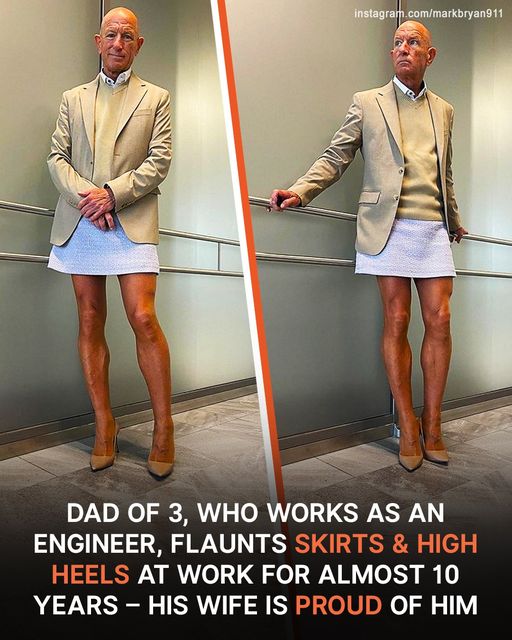 Dad-of-3 Rocks Skirt and High Heels to Work, Makes His Wife Proud