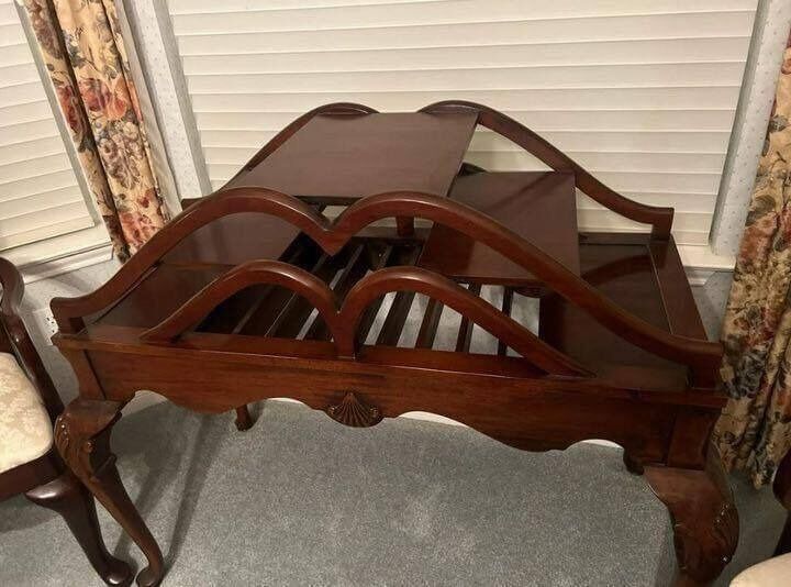 Owning a Piece of History: Antique Solid Mahogany Dessert Serving Table