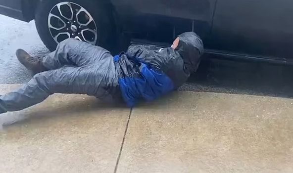 Journalists hear meowing from under their car — save a scared kitten during Hurricane Milton