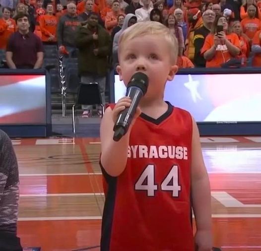 3-Year-Old Fearlessly Sings National Anthem In Front Of A Crowd