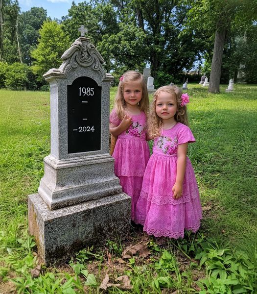 Girls Visit Dad’s grave to ‘Show’ Their New Dresses