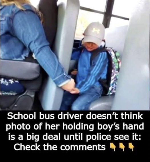 Bus driver didn’t think photo holding crying kid’s hand was a “big deal” – local police thought differently