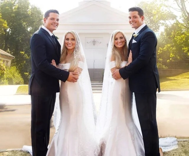 Identical twins who married identical siblings