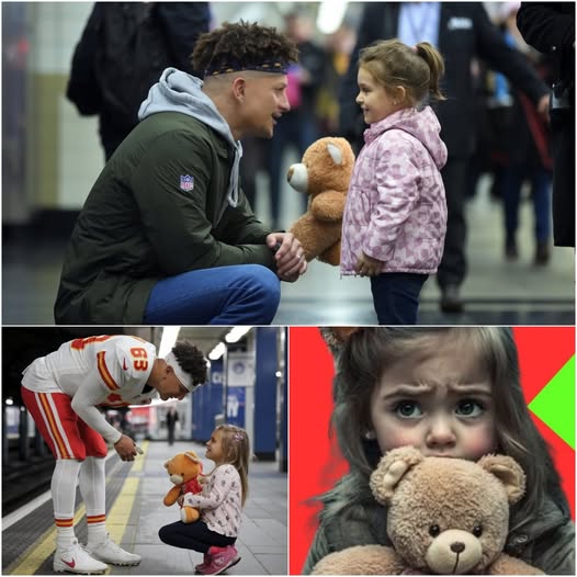 Patrick Mahomes suddenly saw a 4-year-old girl wandering alone in the subway, what she did next made him cry